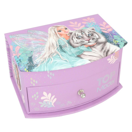Boîte à Bijoux Lilas TOPModel Fantasy Tiger avec Miroir