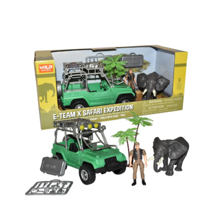 Ensemble de Jeu Africain E-Team X de Wild Republic avec Figurines et Véhicule