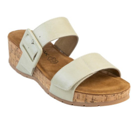 Mules Compensées Confortables GIO Beige pour Femme - CHATTAWAK