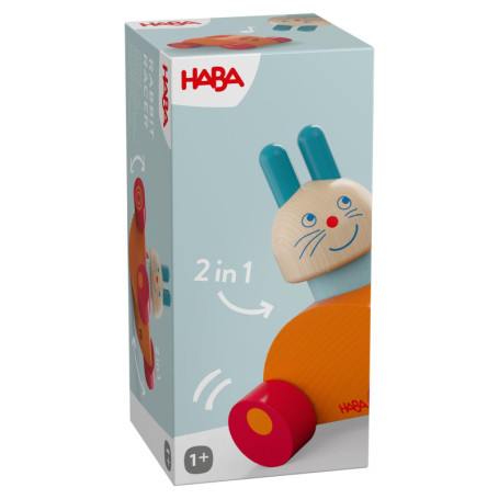HABA Lapin-Express - Voiture Bascule Éducative pour Enfants