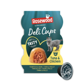 Rosewood Deli Cups Thon et Poulet - Friandises Naturelles pour Chats
