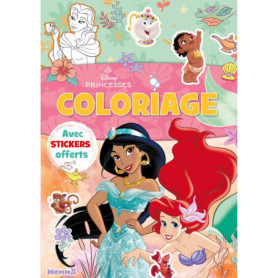 Livre de Coloriage Disney Princesses avec Autocollants - 4 ans et plus