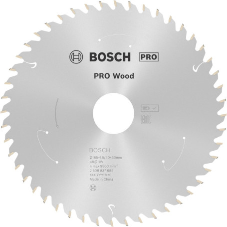 Lame de Scie Circulaire Bosch Professional pour Bois - 165 mm, 48 Dents