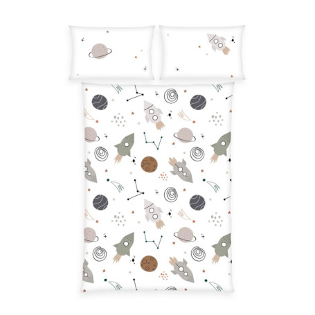 Parure de Lit en Flanelle Univers Herding - Housse de Couette et Taie d'Oreiller