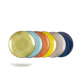 Set de 12 Assiettes à Dessert H&H Caribe en Grès Multicolores - 20 cm