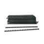 Lot de 100 dos en plastique spirale A4, 21 anneaux, 8 mm, noir