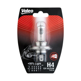Ampoule Halogène Valeo +50% LIGHT H4 60/55W - Lot de 1