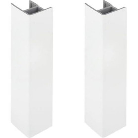 Lot de 2 Jonctions de Plinthe Blanc Mat pour Meubles de Cuisine