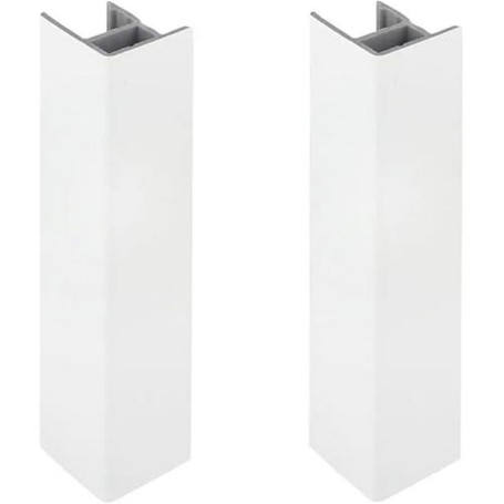 Lot de 2 Jonctions de Plinthe Blanc Mat pour Meubles de Cuisine