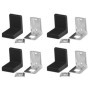 Équerres de Fixation Métalliques 90° - Lot de 4 en Acier Noir