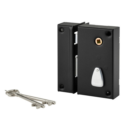 Serrure Verticale à Clé THIRARD pour Portail - Gauche - Noir