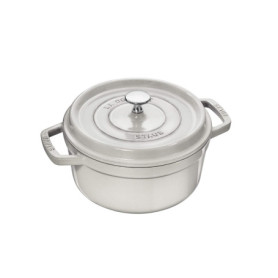 Cocotte Ronde en Fonte Truffe Blanche 22 cm - STAUB