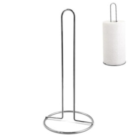 Porte Essuie-Tout Gris en Métal - Support Pratique pour Cuisine