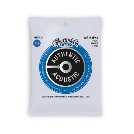 Pack de 3 Cordes Acoustiques Martin - Calibre Moyen