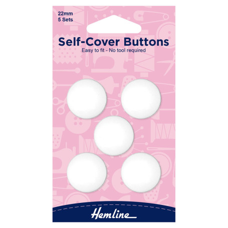 Set de 5 Boutons Auto-couvrants en Nylon - 22mm - Hemline