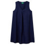 Robe Courte en Lin Bleu Col V - United Colors of Benetton