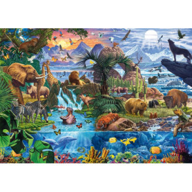 Puzzle Panorama du Monde Animal - 1500 pièces Schmidt