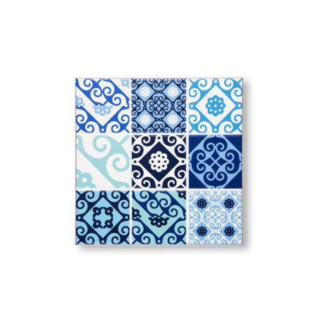 Dessous de Plat Excelsa Maiolica Blue en Céramique et Liège - 16 cm