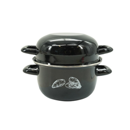 Marmite à Moules en Acier Émaillé Noir - Cocotte Individuelle Fackelmann