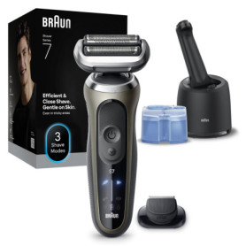 Rasoir Électrique Braun Series 7 72-C7200CC Or avec Station de Nettoyage