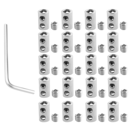 EMSea Lot de 20 Serre-Câbles Métalliques avec Clé de Verrouillage