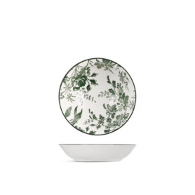 Set de 6 Assiettes à Soupe Margaret en Porcelaine Verte - 20 cm