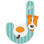 Lettre en Bois J - Jack Russel pour Décoration de Chambre d'Enfant