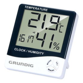 Station Météo Numérique Grundig avec Alarme et Horloge - Thermomètre et Hygromètre Intérieur/Extérieur