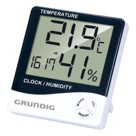 Station Météo Numérique Grundig avec Alarme et Horloge - Thermomètre et Hygromètre Intérieur/Extérieur