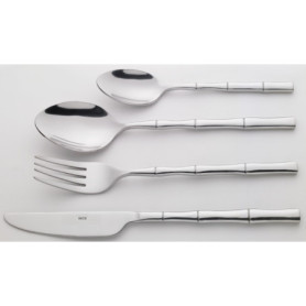 Ménagère en Inox 24 Pièces Jean Dubost Créations avec Poignées en Bambou