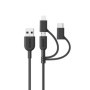 Câble Anker PowerLine II 3-en-1 pour iPhone et Android - 0,9m