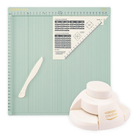 Kit Scrapbooking Vaessen Creative avec Plaque de Rainurage et Perforatrice 2-en-1