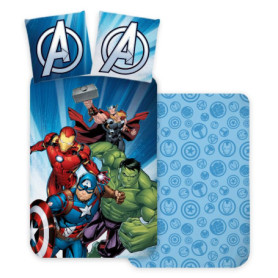 Parure de Lit Avengers 3 Pièces en Coton - Housse de Couette et Drap-Housse