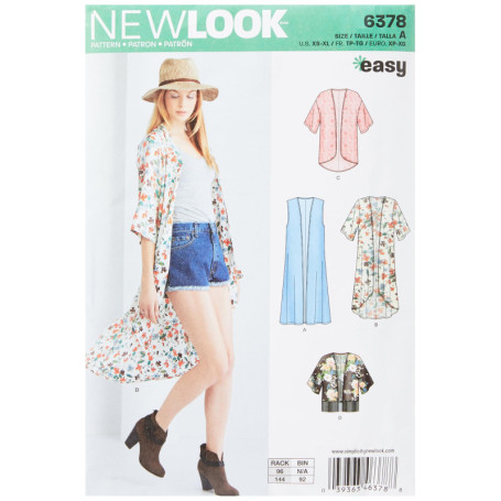 Patron de Couture New Look 6378 pour Gilet Blanc