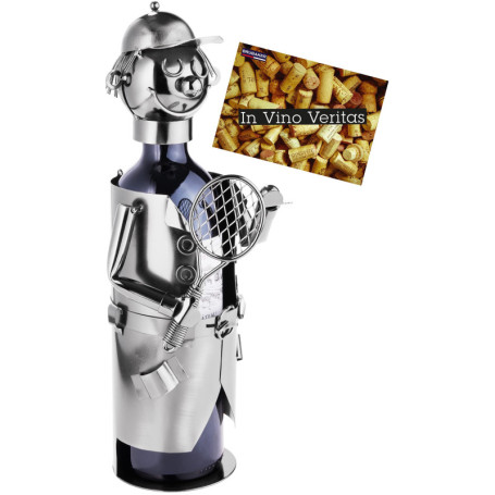 Porte-Bouteille de Vin Joueur de Tennis en Métal - BRUBAKER