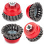 Kit de Brosses Métalliques Wizerry pour Meuleuse - 4 Pièces 75mm