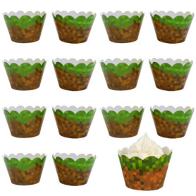 Caissettes à Cupcake Wuzdy - 24 Pièces Décoratives en Carton Vert