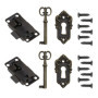 Serrures Antiques en Bronze pour Boîtes à Bijoux - 2 Sets Décoratifs