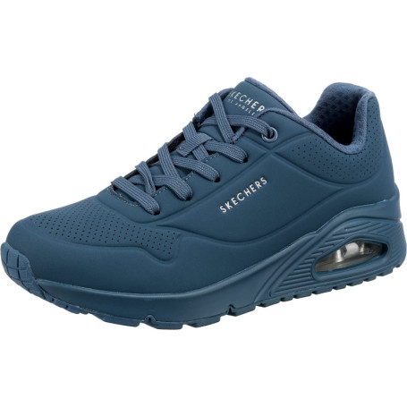 Skechers Femme Uno Stand Air - Sneakers à Lacets Confortables en Bleu