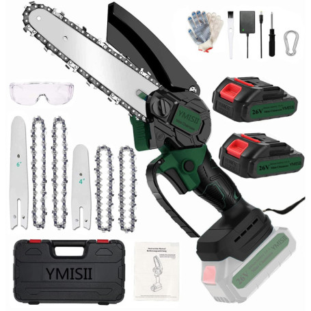 Mini Tronçonneuse Portable 2 en 1 avec Batteries - Puissance et Précision