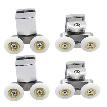 Lot de 2 Rouleaux de Porte de Douche en Alliage de Zinc - 23 mm