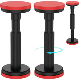 Lot de 2 Poteaux de Support Télescopiques Noir pour Meubles