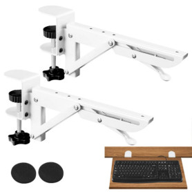 Tiroir Sous Bureau Ergonomique avec Plateau Coulissant Réglable - 2 Pièces