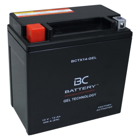 Batterie Gel 12V 12Ah pour Moto et Scooter - BCTX14-GEL