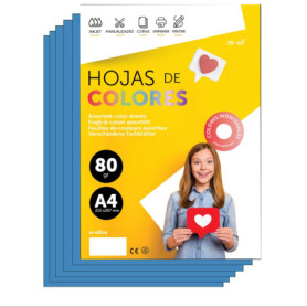 Papier A4 Couleur Bleu 80g - 500 Feuilles pour Imprimante et Loisirs Créatifs