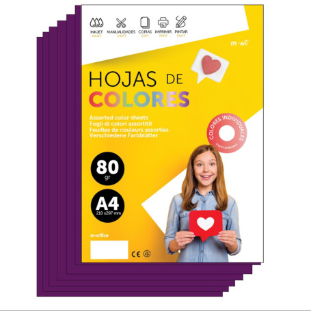 Papier A4 Couleur Violet 80g - 250 Feuilles pour Imprimante et Loisirs Créatifs