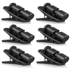 Clips de Câble pour Écouteurs - 6 Pièces Noir avec Rotation 360°