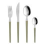 Service de 24 couverts en acier inoxydable avec manches verts Diletta