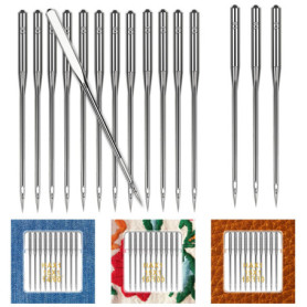 Lot de 60 aiguilles robustes pour machine à coudre - Taille universelle pour tissus épais
