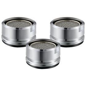Lot de 3 Aérateurs de Robinet en Laiton avec Joint d'Étanchéité - Finition Chromée